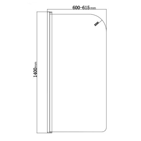 SAPHO AQUALINE VILMA kádparaván, 60x140cm, 4mm transzparent üveg, króm (AQ6014)