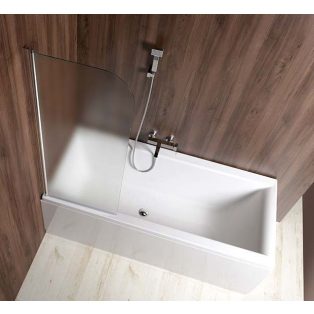 06 AQ6018L AQUALINE VILMA kádparaván 600mm, balos, króm/brick üveg