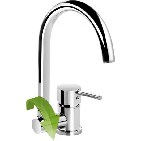Deante ASTER Mosogató csaptelep, lehajtható U alakú kifolyócsővel, króm