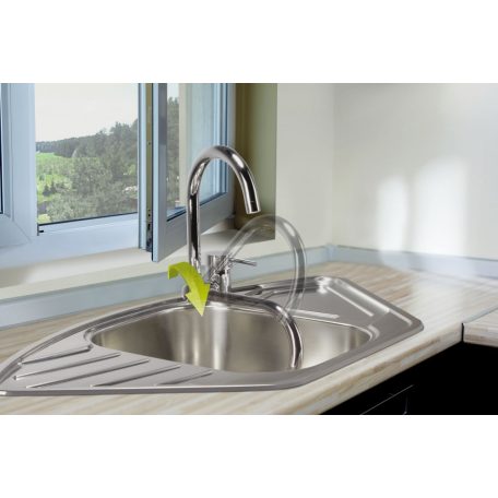 Deante ASTER Mosogató csaptelep, lehajtható U alakú kifolyócsővel, króm