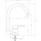 Deante ASTER Mosogató csaptelep, lehajtható U alakú kifolyócsővel, króm