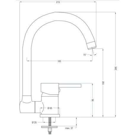 Deante ASTER Mosogató csaptelep, lehajtható U alakú kifolyócsővel, króm