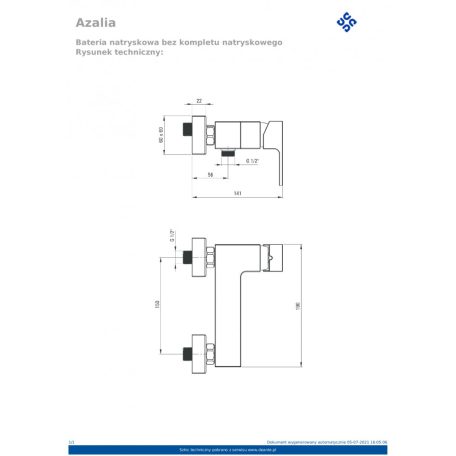 06 BDA040M AZALIA Zuhanycsaptelep