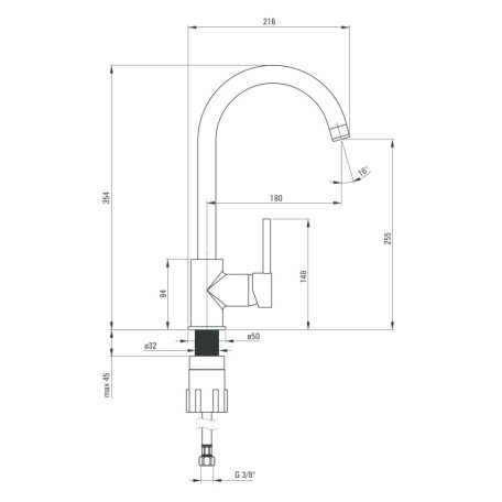 06 BEW762M Nemezja magasított mosogató csaptelep - homok