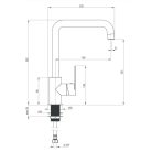 Deante ALPINIA Mosogató csaptelep, kétszer hajlított L kifolyócsővel, króm