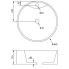 SAPHO YAKARTA kerámiamosdó, kerek, leeresztő nélkül, átm:46cm