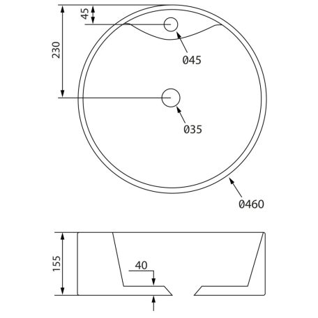 SAPHO YAKARTA kerámiamosdó, kerek, leeresztő nélkül, átm:46cm
