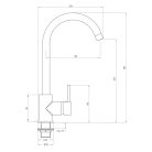 Deante Luno magasított mosogató csaptelep, "U" kifolyóval