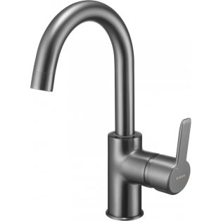   DEANTE ARNIKA TITANIUM WASHBASIN MIXER WITH U SPOUT WITH CLICK-CLACK WITH OVERFLOW - NEW