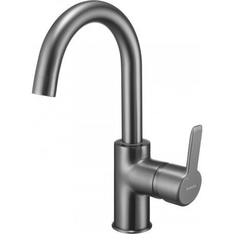 DEANTE ARNIKA TITANIUM WASHBASIN MIXER WITH U SPOUT WITH CLICK-CLACK WITH OVERFLOW - NEW