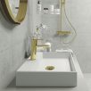   DEANTE ARNIKA WASH BASIN MIXER WITHOUT POP-UP WASTE, GOLD - NEW AUGUST 2021