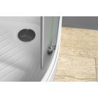 BTR900 AQUALINE ARLEN íves zuhanykabin 900x900 mm, fehér, BRICK üveg (YQ900 helyett)