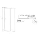 SAPHO AQUALINE AMADEO eltolható zuhanyajtó, 120cm, BRICK üveg