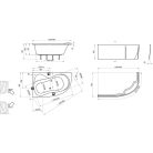 Ravak Akrilkád ROSA 95 150x95  jobbos fehér