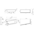 Ravak Akrilkád 10° 170x100 L fehér