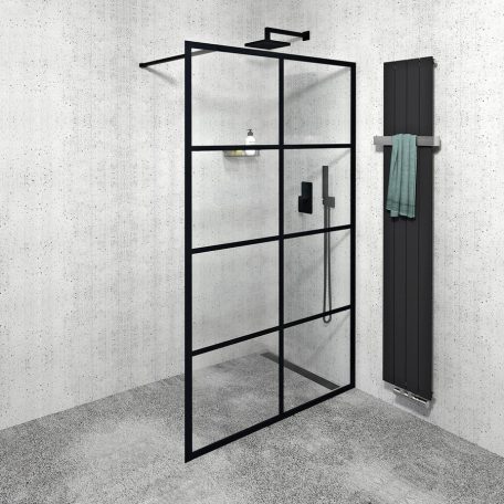 SAPHO GELCO CURE BLACK fix zuhanyfal, 1200mm, matt fekete