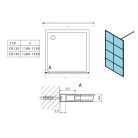 SAPHO GELCO CURE BLACK fix zuhanyfal, 1200mm, matt fekete