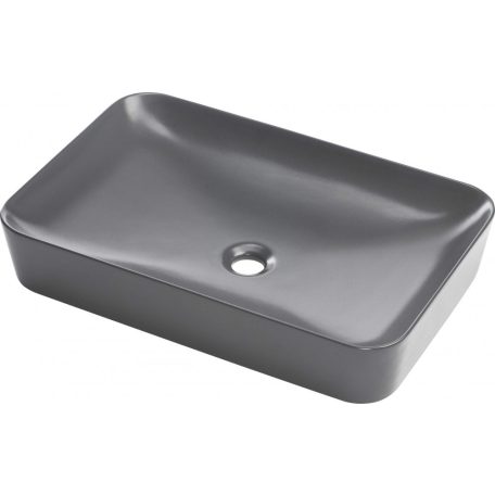 DEANTE TESS Kerámia Mosdó 597x396x111 mm, Túlfolyó nélkül, Pultra ültethető, ANTRACIT/TITÁNIUM