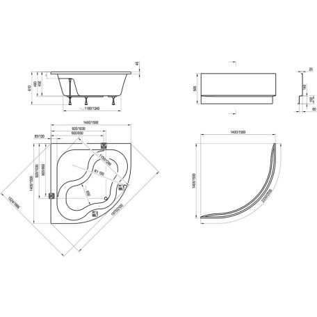 Ravak Akrilkád GENTIANA 150x150 fehér