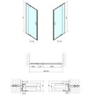 SAPHO POLYSAN EASY LINE nyíló ajtó, állítható, 880-1020mm, transzparent üveg