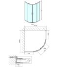 SAPHO POLYSAN EASY LINE íves zuhanykabin, 900x900mm, transzparent üveg