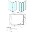 SAPHO POLYSAN EASY LINE szögletes zuhanykabin, 900x800mm, transzparent üveg
