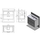 SAPHO AQUALINE FAVOLO mosdótartó szekrény, 76,5x60x44,6cm, matt fehér