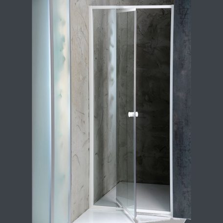 SAPHO AQUALINE AMICO nyíló zuhanyajtó, 100-122x185cm, fehér profil, 6mm transparent üveg