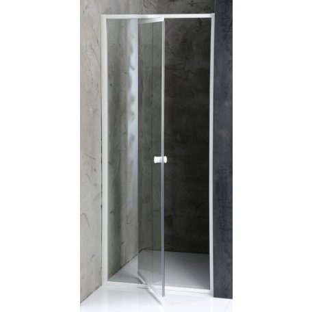 SAPHO AQUALINE AMICO nyíló zuhanyajtó, 100-122x185cm, fehér profil, 6mm transparent üveg