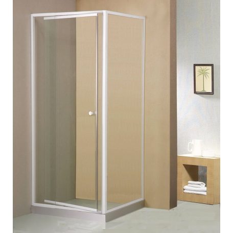 SAPHO AQUALINE AMICO nyíló zuhanyajtó, 100-122x185cm, fehér profil, 6mm transparent üveg