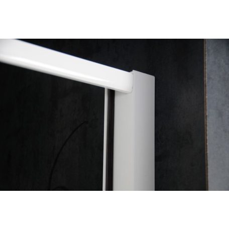 SAPHO AQUALINE AMICO nyíló zuhanyajtó, 100-122x185cm, fehér profil, 6mm transparent üveg