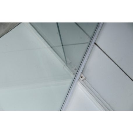SAPHO AQUALINE AMICO nyíló zuhanyajtó, 100-122x185cm, fehér profil, 6mm transparent üveg
