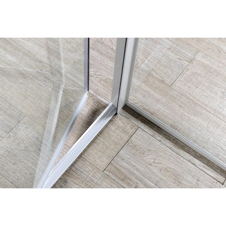 SAPHO AQUALINE AMICO nyíló zuhanyajtó, 100-122x185cm, fehér profil, 6mm transparent üveg