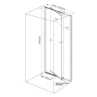 SAPHO AQUALINE AMICO nyíló zuhanyajtó, 100-122x185cm, fehér profil, 6mm transparent üveg