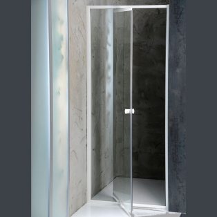   SAPHO AQUALINE AMICO nyíló zuhanyajtó, 74-82x185cm, fehér profil, 6mm transparent üveg