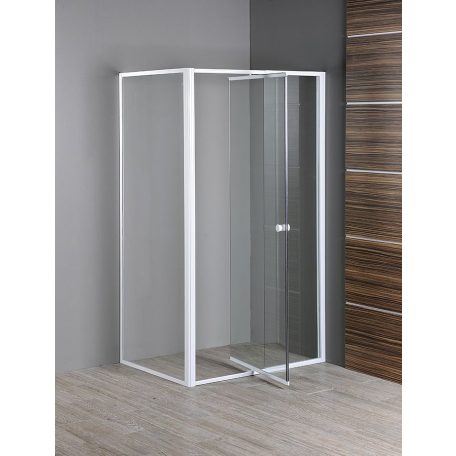 G80 AQUALINE AMICO zuhanyajtó, fehér profil/transzparent üveg