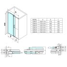 SAPHO GELCO DRAGON toló ajtó+fix 140cm átlátszó üveg