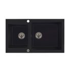 06 GEM61820202 AQUAPANNA Gemini 1+3/4 medencés gránit mosogató 86x50cm FEKETE