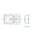 06 GEM61820202 AQUAPANNA Gemini 1+3/4 medencés gránit mosogató 86x50cm FEKETE