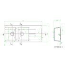 06 GEM61820302 AQUAPANNA Gemini 2 medence+csepegtetős gránit mosogató 116x50cm FEKETE