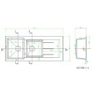 06 GEM61851707 AQUAPANNA Gemini 1+3/4 medence+csepegtetős gránit mosogató 116x50cm FEKETE