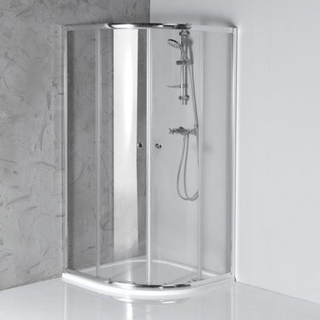 HLS800 AQUALINE ARLETA íves zuhanykabin 80x80x185 cm, transzparent 4mm üveg
