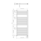 SAPHO AQUALINE DIRECT-E elektromos fürdőszobai radiátor fűtőpatronnal, egyenes, 450x960mm, 300W, fehér 