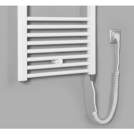SAPHO AQUALINE DIRECT-E elektromos fürdőszobai radiátor fűtőpatronnal, egyenes, 600x960mm, 400W, fehér