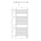 SAPHO AQUALINE DIRECT-E elektromos fürdőszobai radiátor fűtőpatronnal, egyenes, 600x960mm, 400W, fehér
