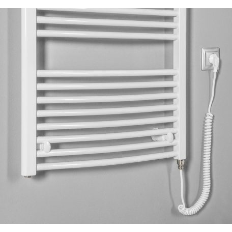 SAPHO AQUALINE ORBIT-E elektromos fürdőszobai radiátor fűtőpatronnal, egyenes, 600x1320mm, 600W, fehér