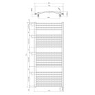 SAPHO AQUALINE ORBIT-E elektromos fürdőszobai radiátor fűtőpatronnal, egyenes, 600x1320mm, 600W, fehér
