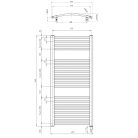SAPHO AQUALINE ORBIT-E elektromos fürdőszobai radiátor fűtőpatronnal, egyenes, 450x960mm, 300W, fehér