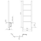 SAPHO KARBO elektromos törölközőszárító radiátor, 400x1120 mm, 87W, fekete