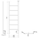SAPHO KARBO elektromos törölközőszárító radiátor, 500x1600 mm, 120W, fekete